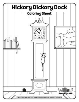 Coloring In Sheet Nursery Rhyme Hickory Dickory Dock Us Eng