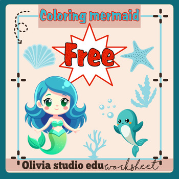 Preview of Coloring Mermaid, Coloring Pages, Coloring Pages Summer,Coloring sheets