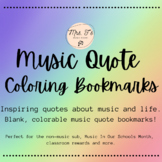Coloring Music Quote Bookmarks