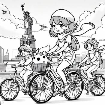 Preview of Coloring New York"New Year's Resolution: put down your phone, hop on your bike"