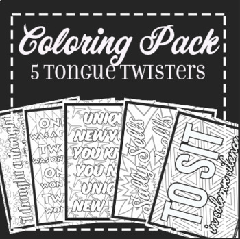 Preview of EMERGENCY SUB PLAN: Coloring Pack: Theatre Tongue Twisters