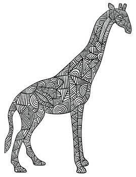 Animal - Coloring Book for adults - Giraffe, Alpaca, Salamander, Wild cat,  other (Paperback)