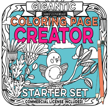 Preview of Coloring Page ClipArt BUNDLE | Make a DIY Coloring Book | Black Line Art PNG