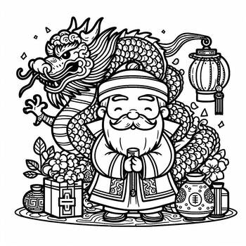 Preview of Coloring Page: Dragon Lunar New Year