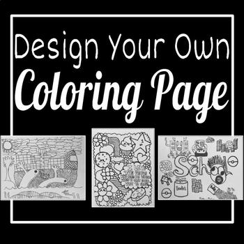 Preview of Coloring Page Drawing Art Project- Middle School Lesson and Directions 