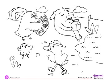 Coloring Page - Farm Animals - What silly things do you see? | TPT