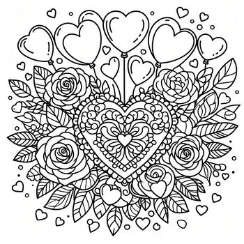 Preview of Coloring Page: For Valentine Day 3