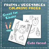 Coloring Page - Fruits & Vegetables - Kindergarten - Cute 