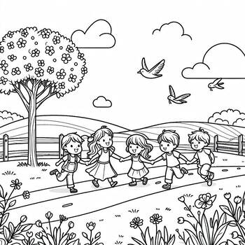 Preview of Coloring Page: Happy in Countryside