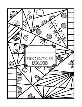 homework folder cover coloring page