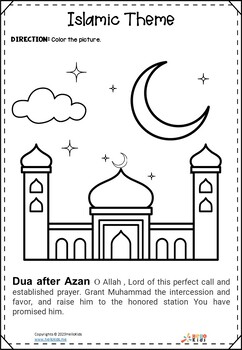 Coloring Page Islamic Theme-Eid al Fitr-Eid Al Adha- Ramadan by HelloKids