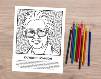 Preview of Coloring Page - Katherine Johnson