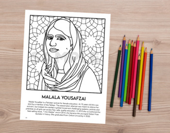 Preview of Coloring Page - Malala Yousafzai