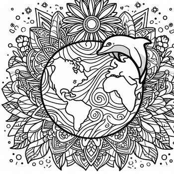 Preview of Coloring Page: Mandala Earth