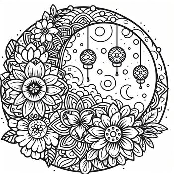 Preview of Coloring Page: Mandala Lunar New Year