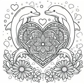 Coloring Page: Mandala heart by Earth Cool guy | TPT