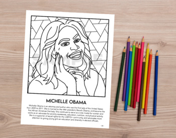 Preview of Coloring Page - Michelle Obama