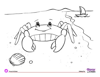 Download Coloring Page: Ocean Animals: Crab by Monarca Language | TpT