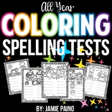 Coloring Page Spelling Tests