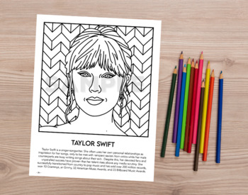 Coloring Page - Taylor Swift by Colouring Herstory