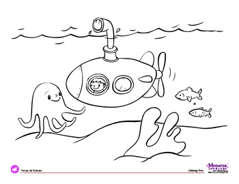 Preview of Coloring Page: Transportation Theme: Submarine