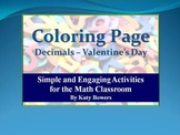 Coloring Page - Valentine's Day Decimals