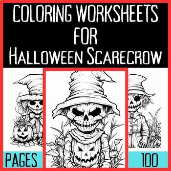 Preview of Coloring Page for Halloween Scarecrow|Scary Halloween Activities Worksheets