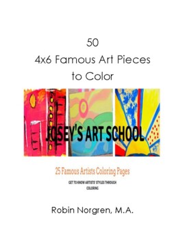 Preview of Coloring Pages 25 Famous Artists Fast Finishers Artist Books Calm Activities