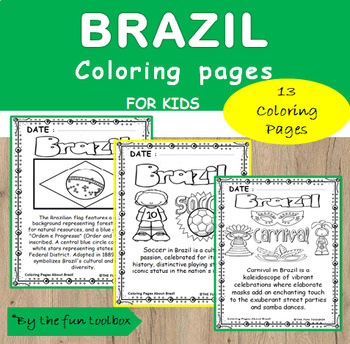 Coloring Pages About Brazil:13Pages To Color,Read And Learn About Brazil