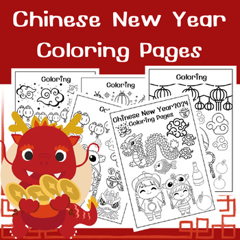 Coloring Pages And Writing Paper Chinese New Year 2024 by Jeanny Little ...