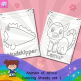 Coloring Pages Animals of Africa Set 1, Worksheet