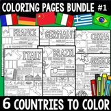 Coloring Pages Bundle #1: 6 countries of the world