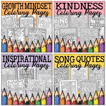 Preview of Growth Mindset Coloring Pages Bundle | Growth Mindset Posters Bundle