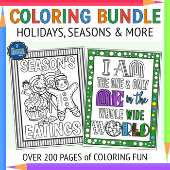 Preview of Coloring Pages Bundle for Holidays Seasons and More