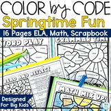 Spring Coloring Pages Color by Number Sheets May After Sta
