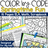 Coloring Pages Color by Number Sheets Grammar Review Brain