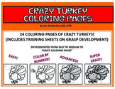 Coloring Pages:  Crazy Turkeys!