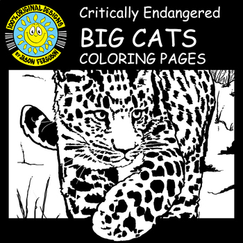 Preview of Coloring Pages- Critically Endangered Cats