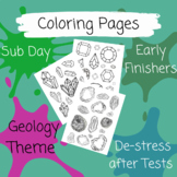 Coloring Pages: Crystals, Gems, Geology Theme