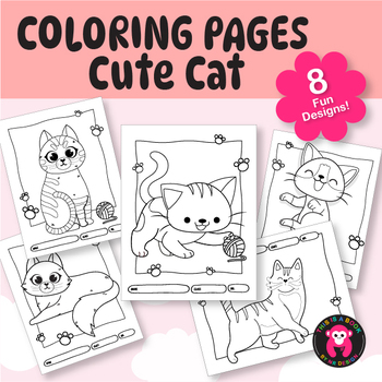 Preview of Coloring Pages "CuteCat" Theme