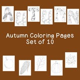 Coloring Pages Fall Autumn pdf Apple Leaves Pumpkin Corn S