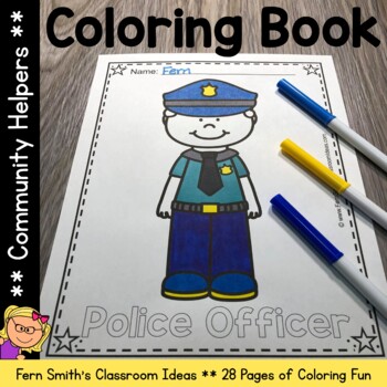 Preview of Community Helpers Coloring Book  - 28 Pages of Community Helpers Coloring Fun