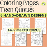Teen Quotes SEL Social Emotional Learning Coloring Pages, 
