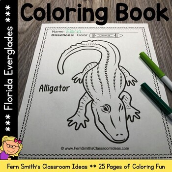 Preview of Florida Everglades Coloring Pages Dollar Deal - 25 Page Coloring Book