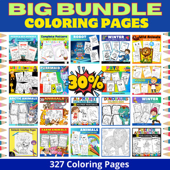 Preview of Coloring Pages Galore: Bundle for PreK & Kindergarten/327 Pages, 19 Sets of Fun.