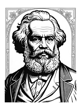 Preview of Coloring Pages Karl Marx Communism Marxism History Art