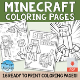 Coloring Pages {Minecraft themed}