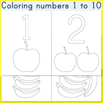 number coloring pages 1 10 teaching resources teachers pay teachers