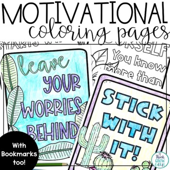 Preview of Summer School Coloring Pages Motivation Quotes Growth Mindset Poster Pages