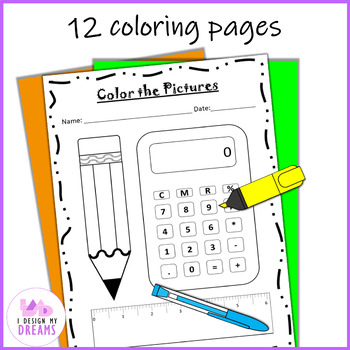 School Stuff Coloring Page Graphic by Dreamink (7ntypes